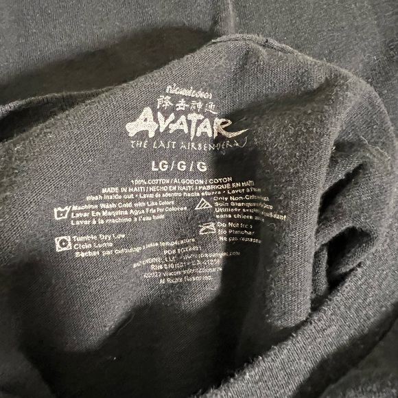 Avatar The Last Airbender T-Shirt Latge Black Blue Cartoon Nickelodeon Top - Picture 2 of 2